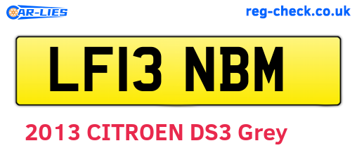 LF13NBM are the vehicle registration plates.