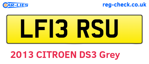 LF13RSU are the vehicle registration plates.