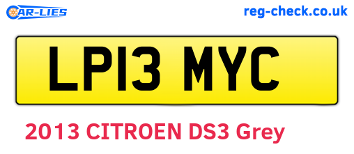 LP13MYC are the vehicle registration plates.