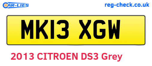 MK13XGW are the vehicle registration plates.