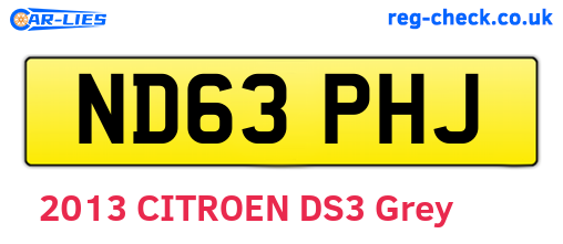 ND63PHJ are the vehicle registration plates.