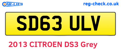 SD63ULV are the vehicle registration plates.