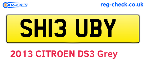 SH13UBY are the vehicle registration plates.