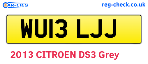 WU13LJJ are the vehicle registration plates.