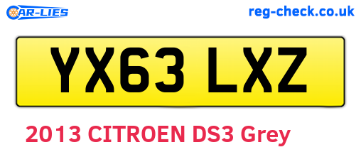 YX63LXZ are the vehicle registration plates.