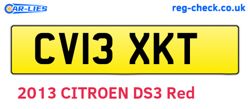 CV13XKT are the vehicle registration plates.