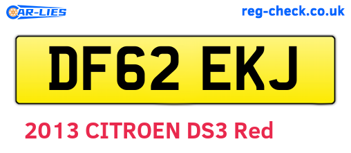 DF62EKJ are the vehicle registration plates.