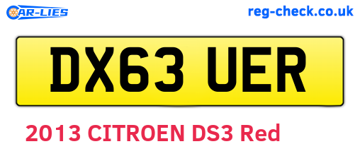DX63UER are the vehicle registration plates.