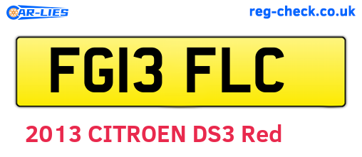 FG13FLC are the vehicle registration plates.