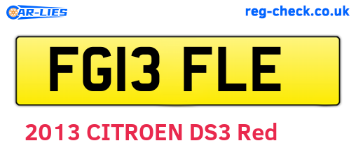 FG13FLE are the vehicle registration plates.