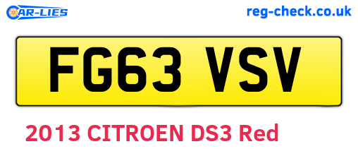 FG63VSV are the vehicle registration plates.