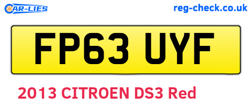 FP63UYF are the vehicle registration plates.