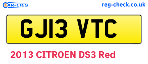 GJ13VTC are the vehicle registration plates.