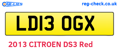 LD13OGX are the vehicle registration plates.