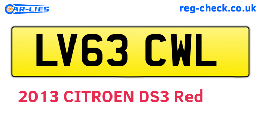 LV63CWL are the vehicle registration plates.
