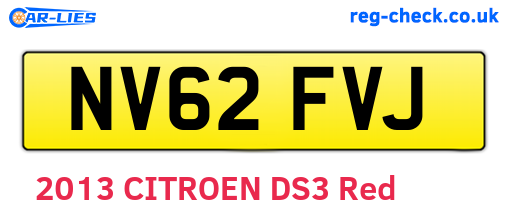 NV62FVJ are the vehicle registration plates.