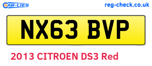 NX63BVP are the vehicle registration plates.