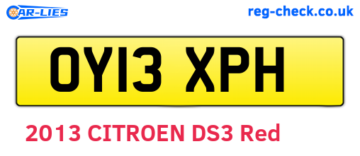OY13XPH are the vehicle registration plates.