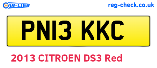 PN13KKC are the vehicle registration plates.