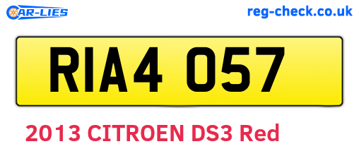 RIA4057 are the vehicle registration plates.