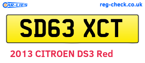 SD63XCT are the vehicle registration plates.