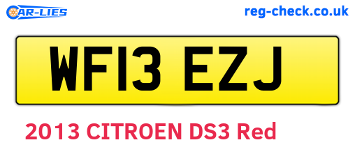WF13EZJ are the vehicle registration plates.