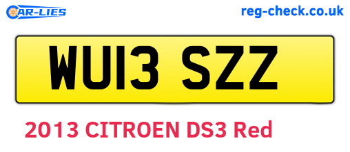WU13SZZ are the vehicle registration plates.