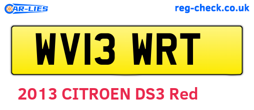 WV13WRT are the vehicle registration plates.