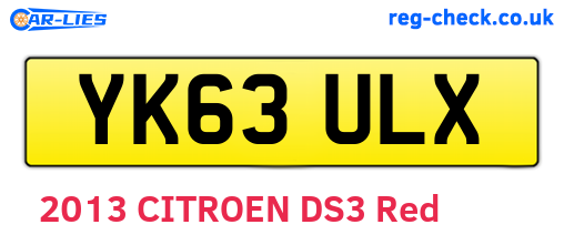 YK63ULX are the vehicle registration plates.