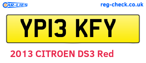 YP13KFY are the vehicle registration plates.
