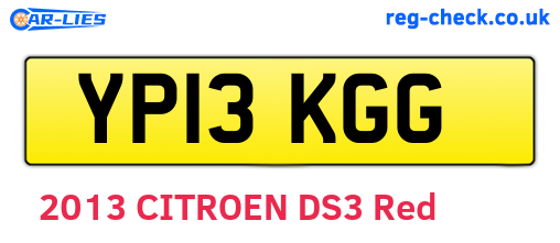 YP13KGG are the vehicle registration plates.