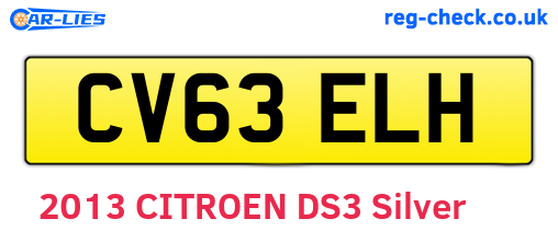 CV63ELH are the vehicle registration plates.