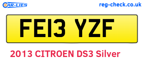 FE13YZF are the vehicle registration plates.