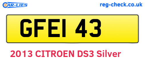 GFE143 are the vehicle registration plates.