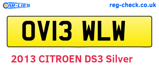 OV13WLW are the vehicle registration plates.