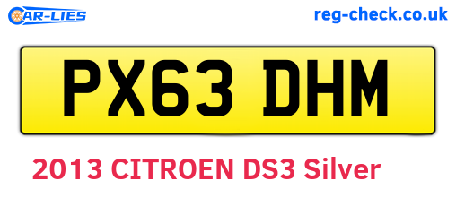 PX63DHM are the vehicle registration plates.