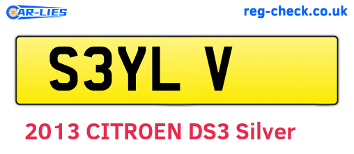 S3YLV are the vehicle registration plates.