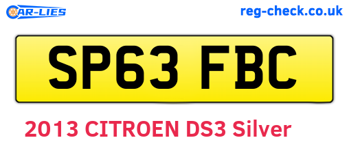 SP63FBC are the vehicle registration plates.