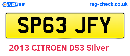 SP63JFY are the vehicle registration plates.