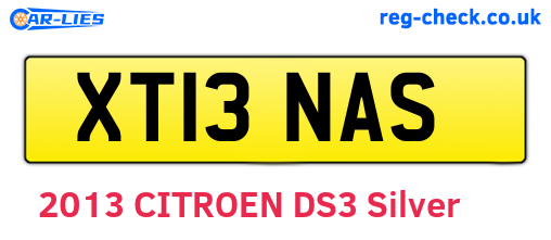 XT13NAS are the vehicle registration plates.