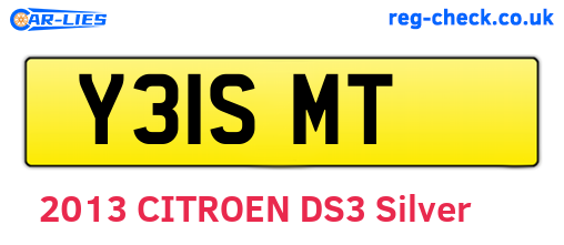 Y31SMT are the vehicle registration plates.
