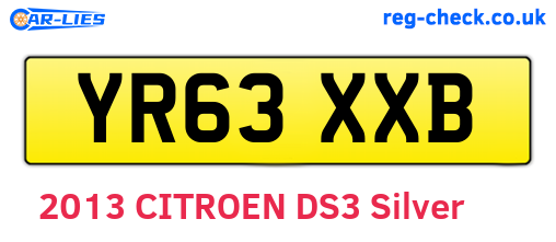 YR63XXB are the vehicle registration plates.