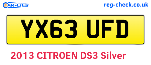 YX63UFD are the vehicle registration plates.