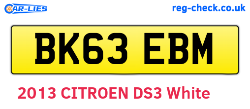 BK63EBM are the vehicle registration plates.