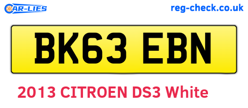 BK63EBN are the vehicle registration plates.