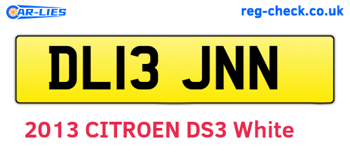 DL13JNN are the vehicle registration plates.