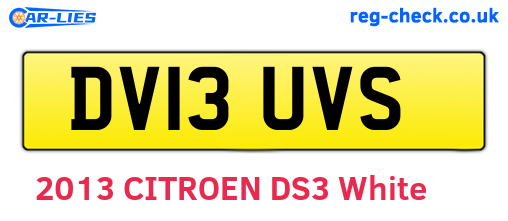 DV13UVS are the vehicle registration plates.