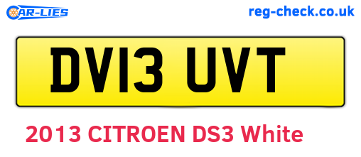 DV13UVT are the vehicle registration plates.