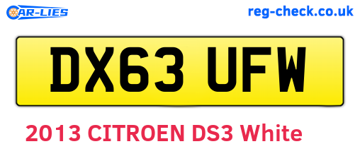 DX63UFW are the vehicle registration plates.