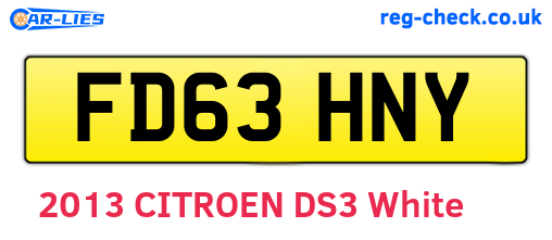FD63HNY are the vehicle registration plates.